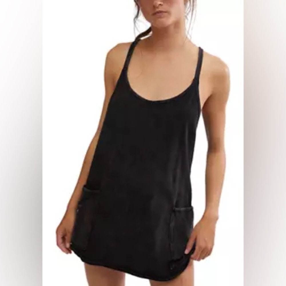 Black mini dress workout romper